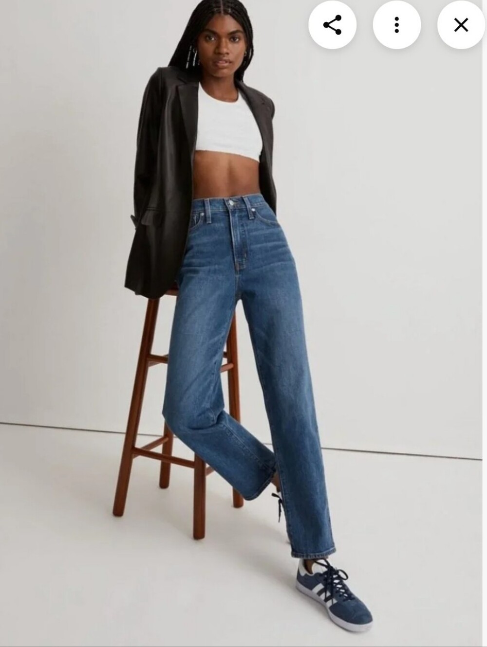 Madewell The Perfect Vintage Straight Jean Mayfield Wash Raw Hem Denim 26